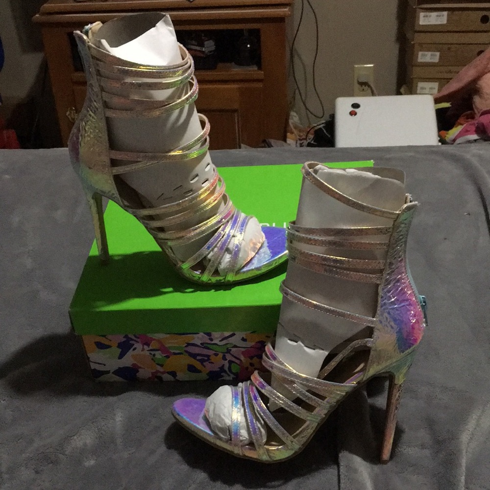 Shoe Republicans LA silver strap heels Leonie